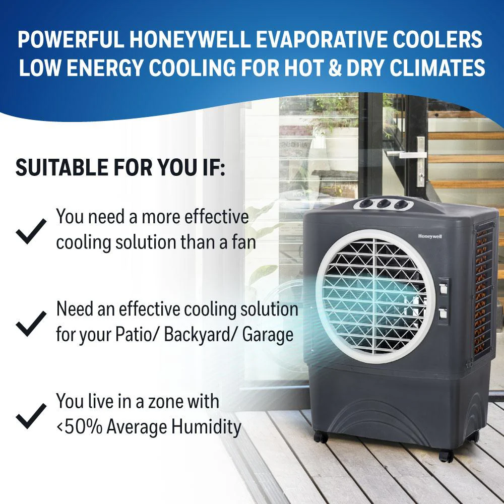 Honeywell CO48PM 1702CFM 1037 sq. ft. Outdoor Evaporative Air Cooler, Gray - Image 7