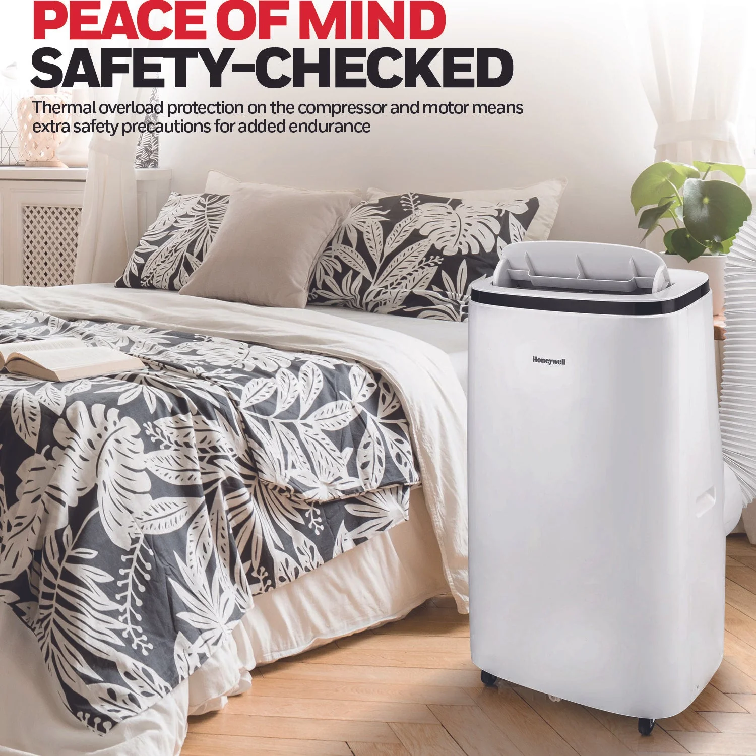 Honeywell HJ0CESWK7 10,000 BTU 450 Sq. Ft. Portable Air Conditioner with Dehumidifier & Fan, with Remote Control (Black/White) - Image 7