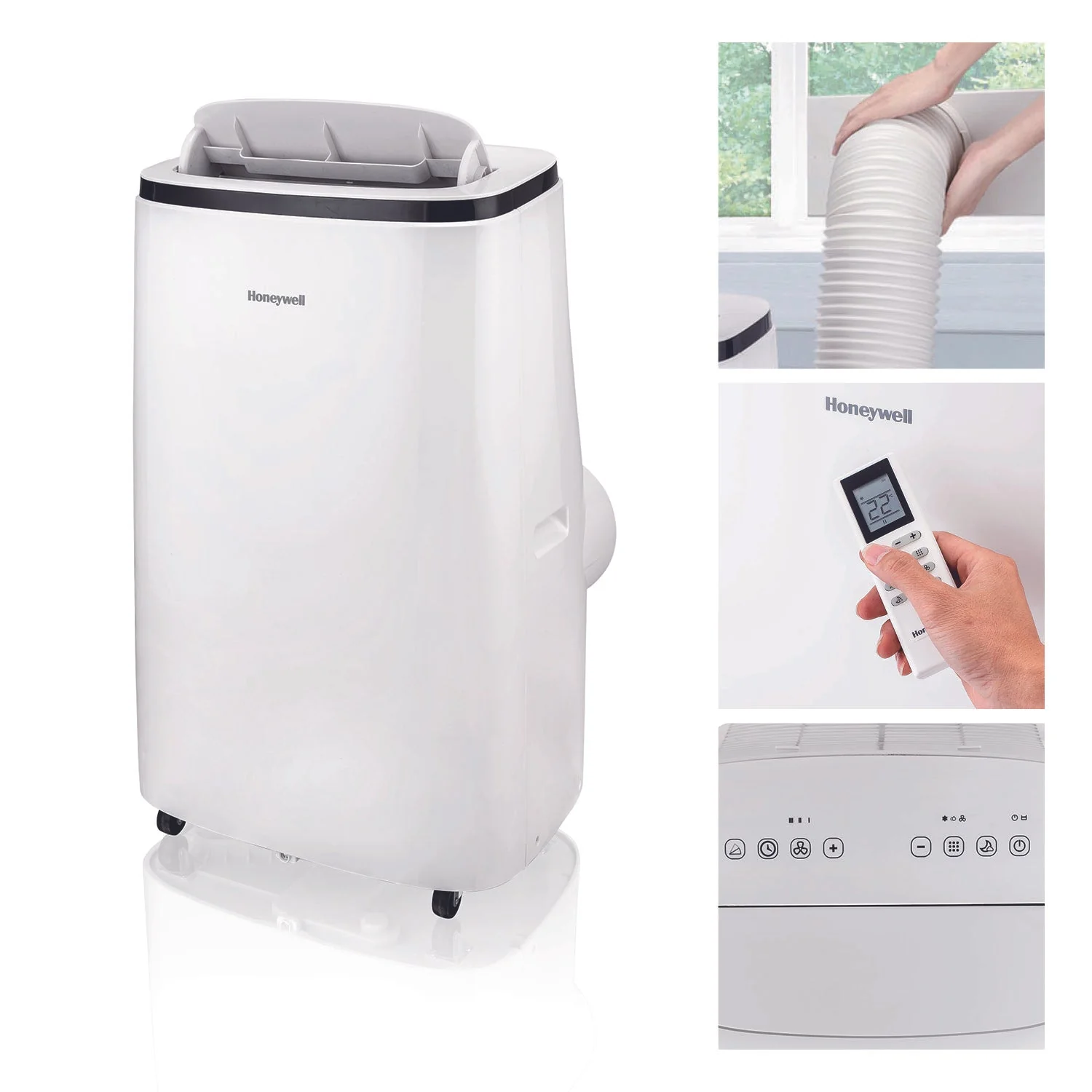 Honeywell HJ2CESWK8 12,000 BTU 550 Sq. Ft. Portable Air Conditioner with Dehumidifier & Fan, with Remote Control (Black/White) - Image 9