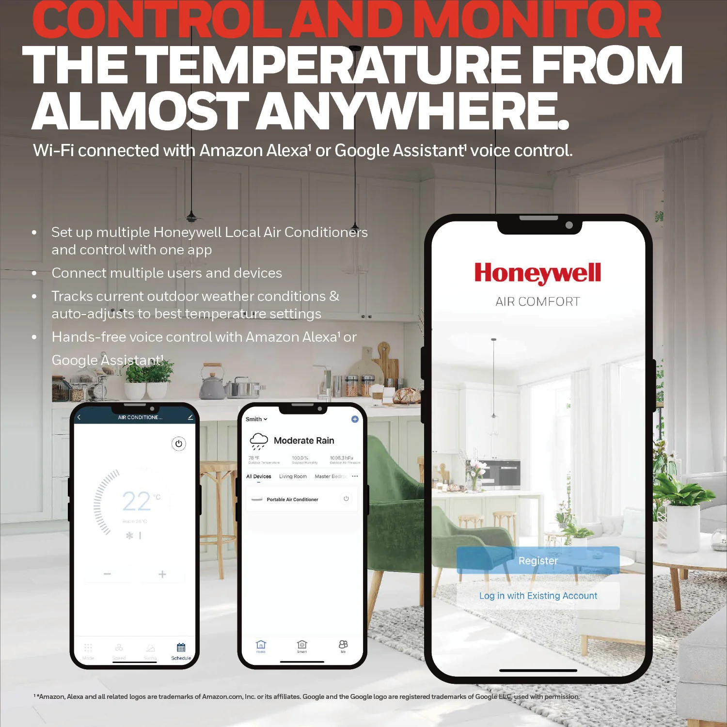 Honeywell HT4CESVWK0 14,000 BTU 700Sq. Ft. Smart Portable Air Conditioner, Fan, and Dehumidifier, with Wi-Fi and Voice Control - Image 3