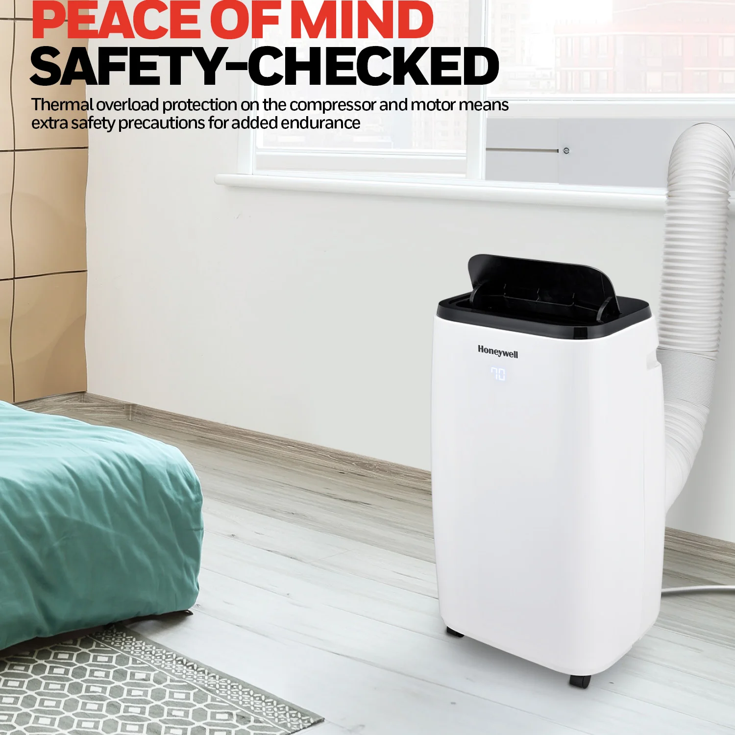 Honeywell HT4CESVWK0 14,000 BTU 700Sq. Ft. Smart Portable Air Conditioner, Fan, and Dehumidifier, with Wi-Fi and Voice Control - Image 9