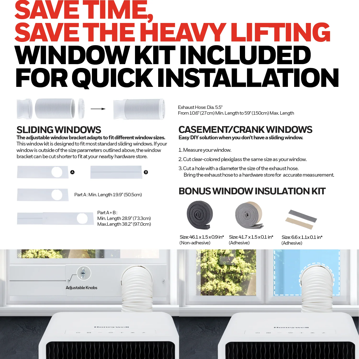 Honeywell HX2CESAWG8 8000 BTU, 500Sq. Ft. Slim Portable Air Conditioner with Fan, Dehumidifier - Image 20