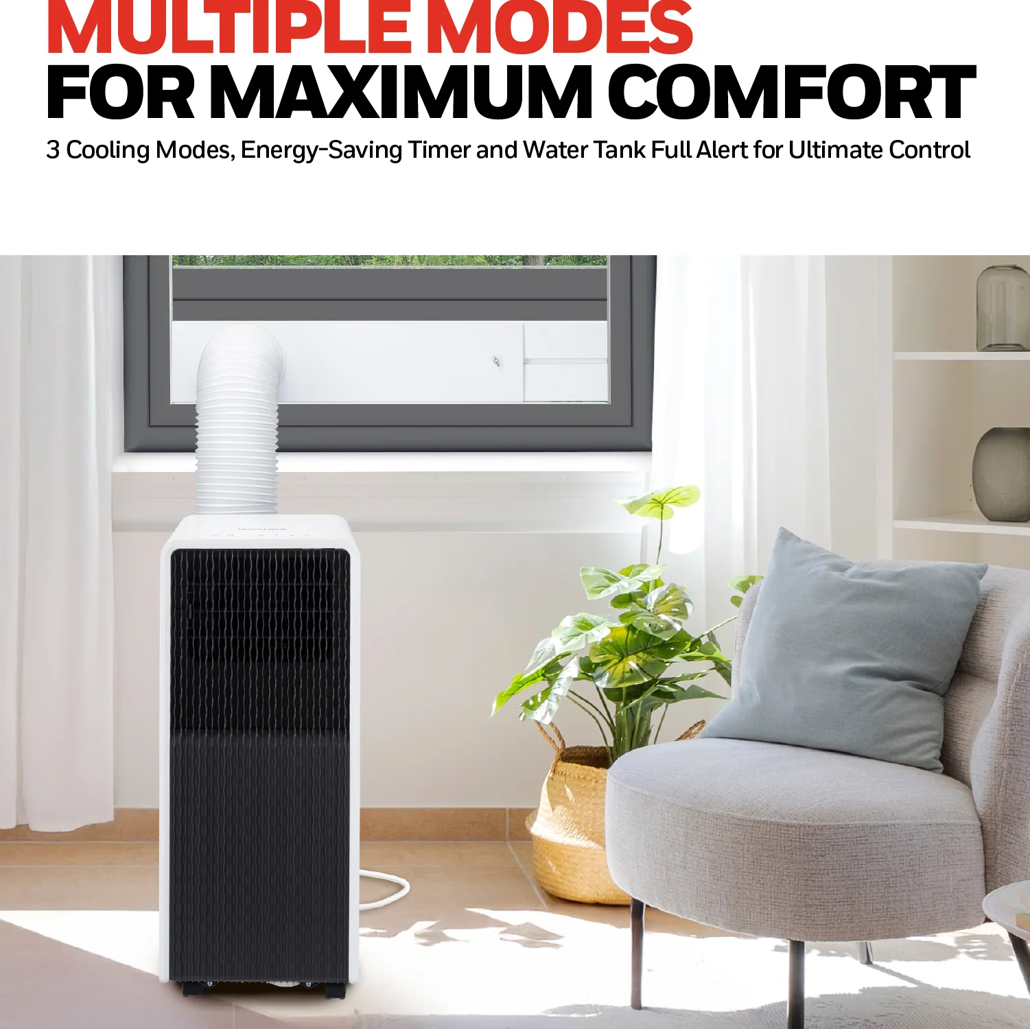 Honeywell HX2CESAWG8 8000 BTU, 500Sq. Ft. Slim Portable Air Conditioner with Fan, Dehumidifier - Image 17