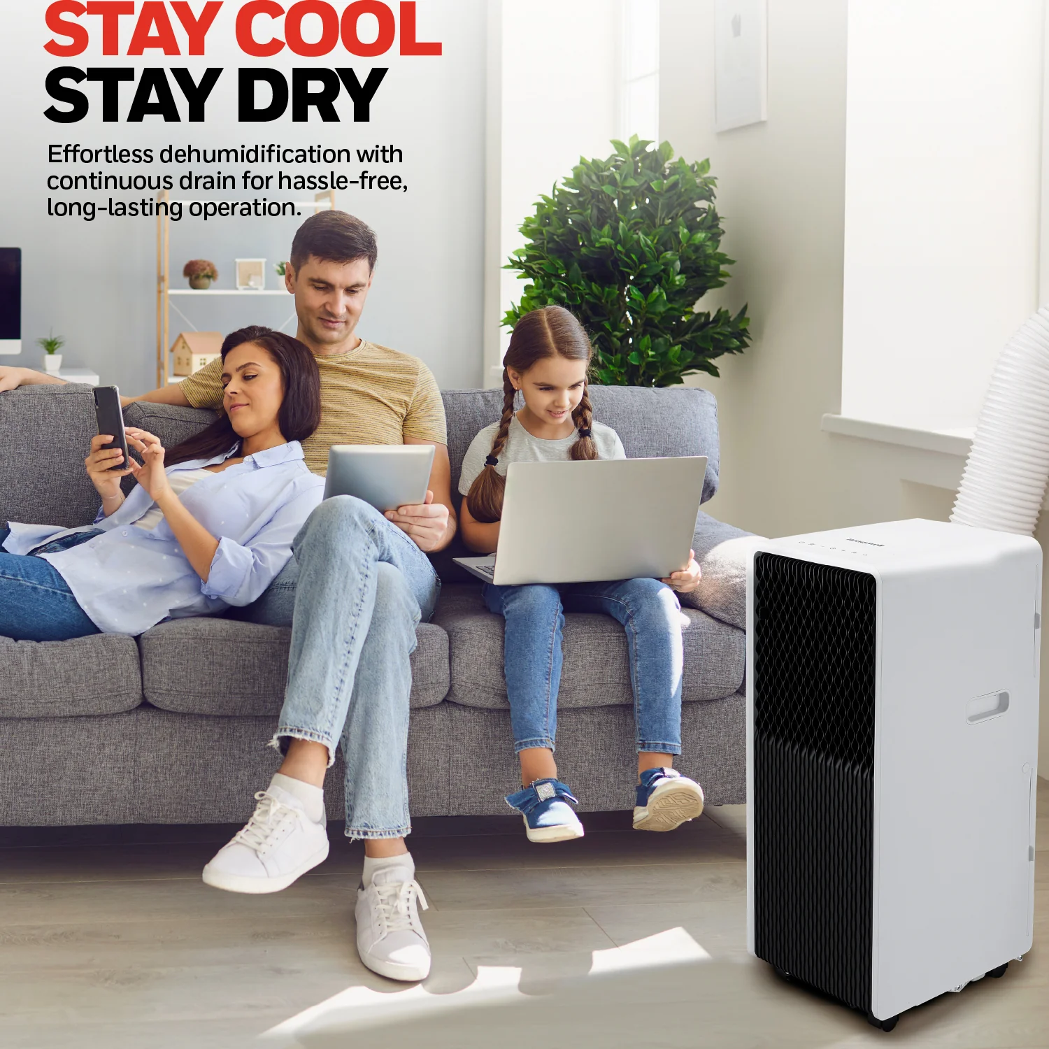 Honeywell HX2CESAWG8 8000 BTU, 500Sq. Ft. Slim Portable Air Conditioner with Fan, Dehumidifier - Image 12