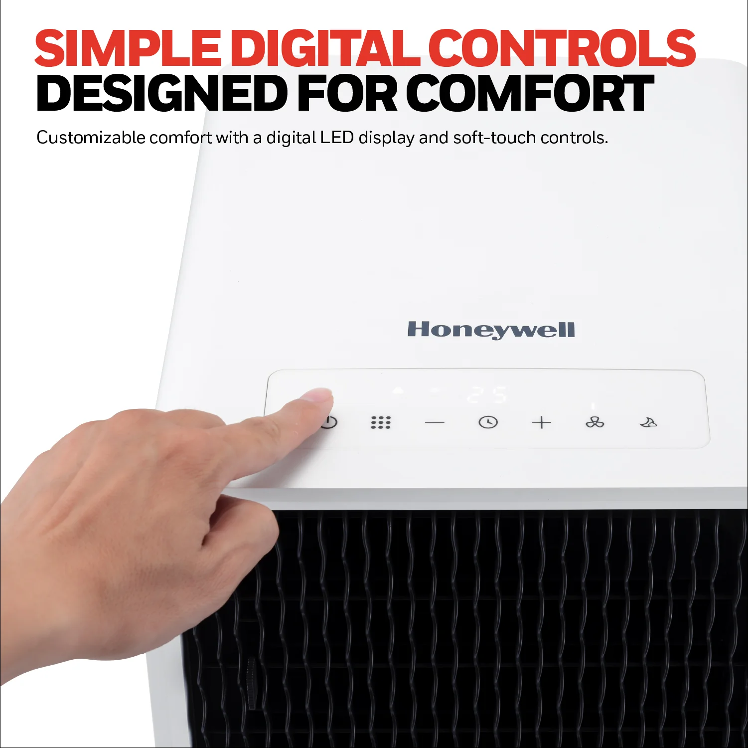 Honeywell HX2CESAWG8 8000 BTU, 500Sq. Ft. Slim Portable Air Conditioner with Fan, Dehumidifier - Image 9