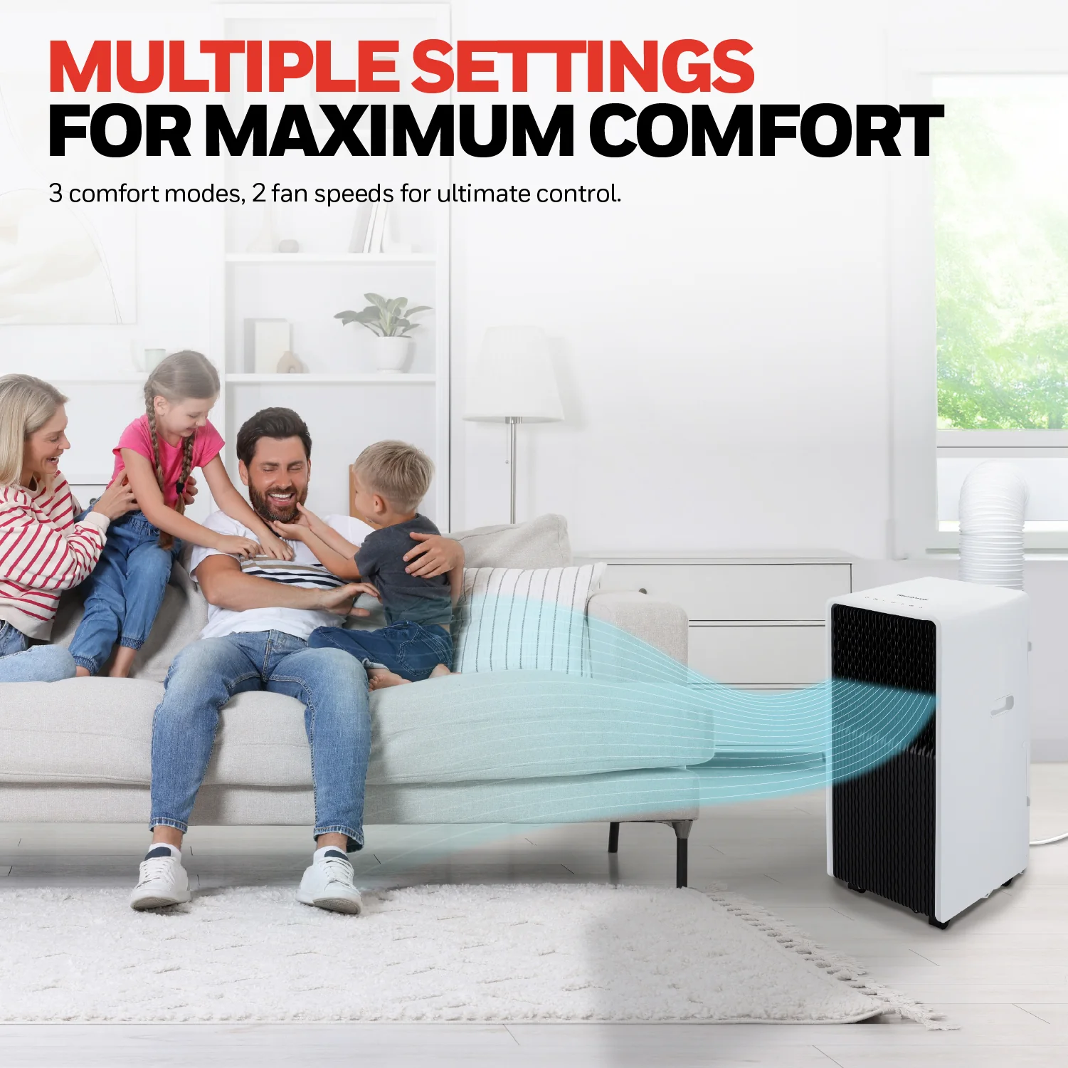 Honeywell HX2CESAWG8 8000 BTU, 500Sq. Ft. Slim Portable Air Conditioner with Fan, Dehumidifier - Image 5