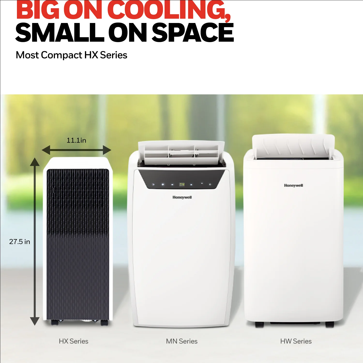 Honeywell HX2CESAWG8 8000 BTU, 500Sq. Ft. Slim Portable Air Conditioner with Fan, Dehumidifier - Image 23