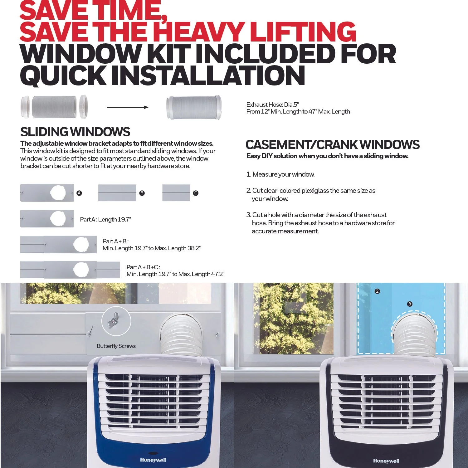 Honeywell MO08CESWK6 9100 BTU 350 sq. ft. 3-in-1 Quiet Portable Air Conditioner - Image 3