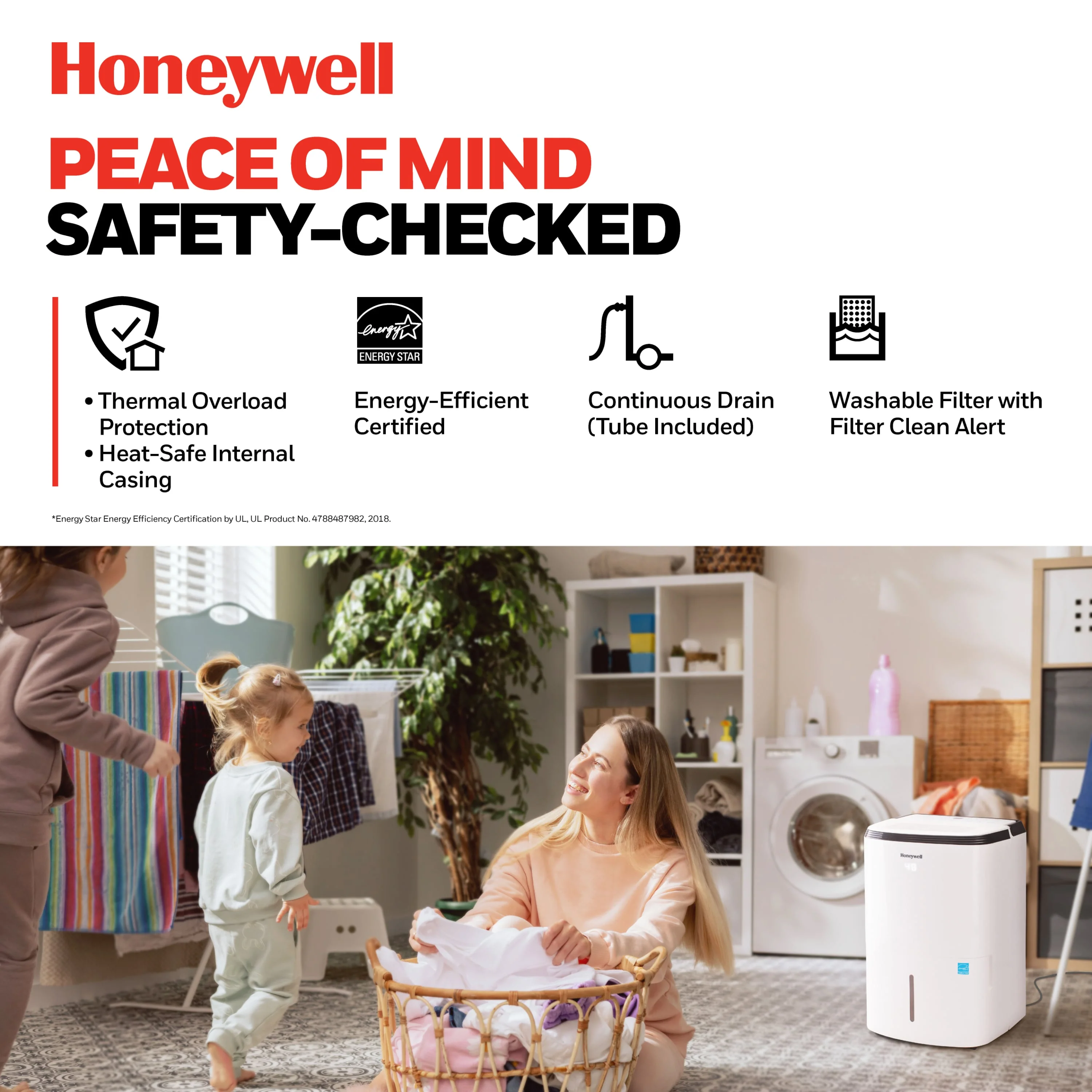 Honeywell TP50WKN 32 Pint (50 Pint 2019 DOE Standard) Energy Star Dehumidifier with Mirage Display, White - Image 5