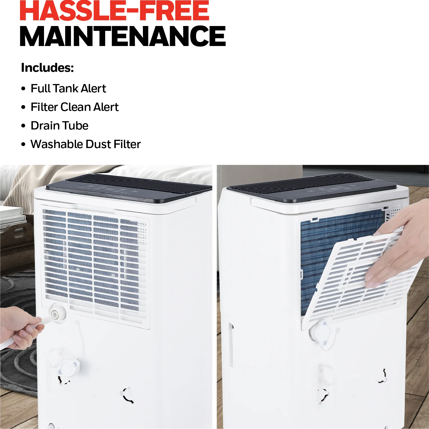 Honeywell TPFIT25AWK 25 Pint Smart Portable Dehumidifier with Alexa Voice Control, White - Image 7