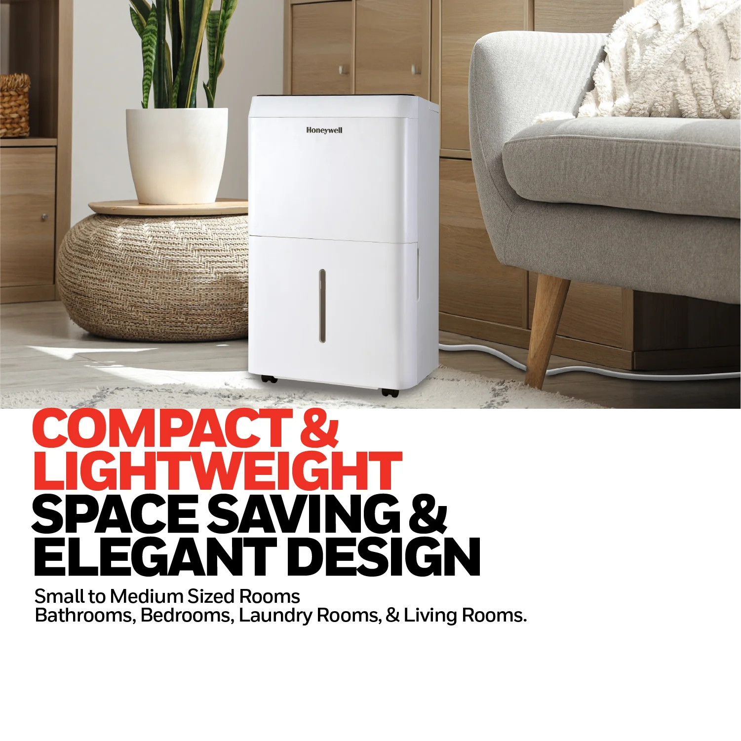 Honeywell TPFIT25AWK 25 Pint Smart Portable Dehumidifier with Alexa Voice Control, White - Image 8
