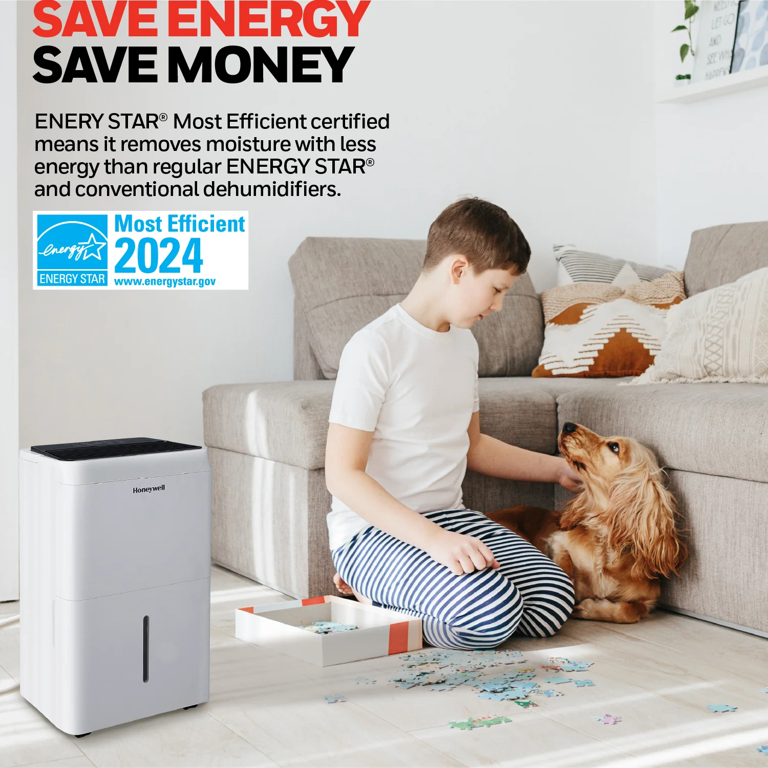 Honeywell TPFIT32AWK 32 Pint Smart Portable Dehumidifier with Alexa Voice Control, White - Image 9