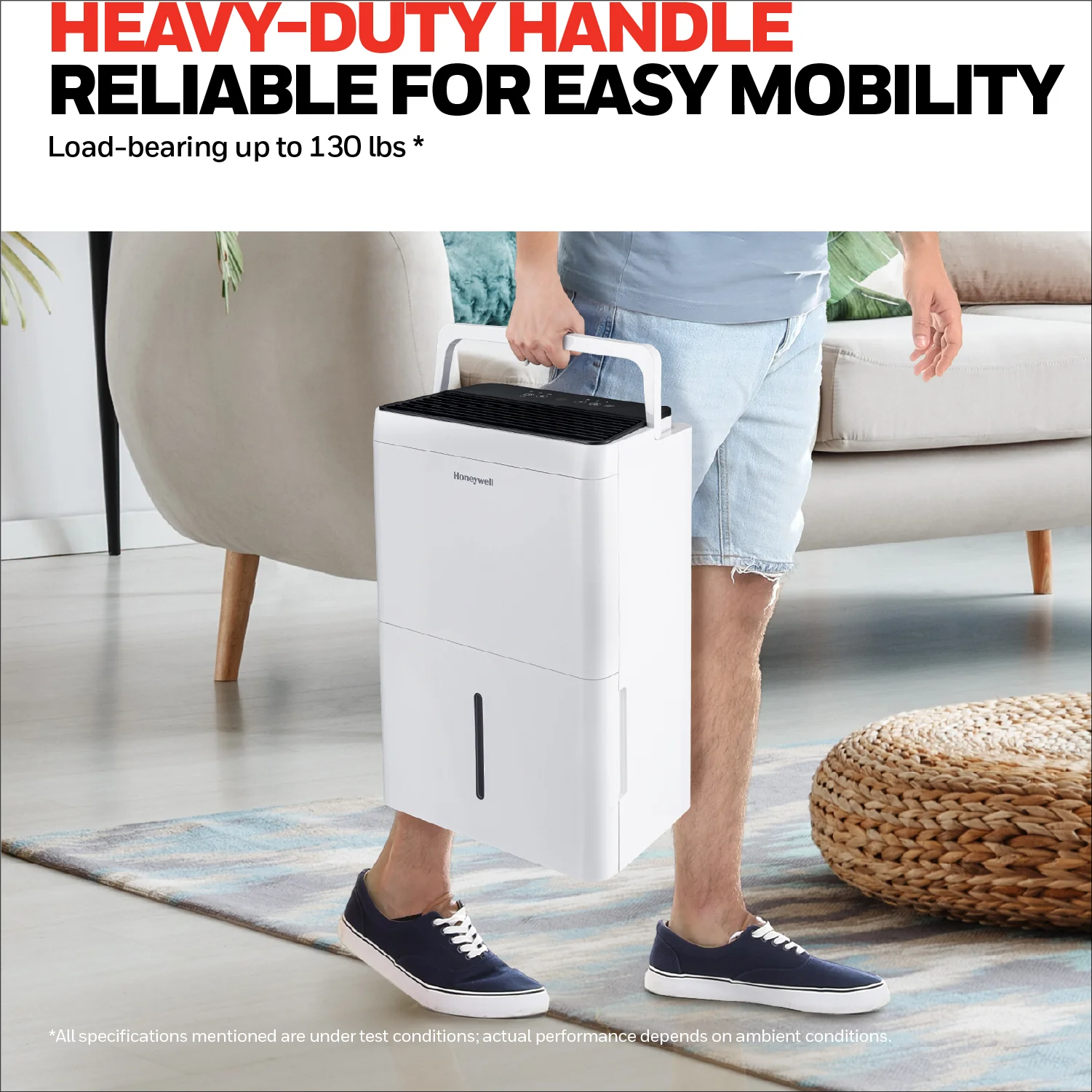 Honeywell TPFIT50WK 50 Pint Energy Star Portable Dehumidifier, White - Image 9