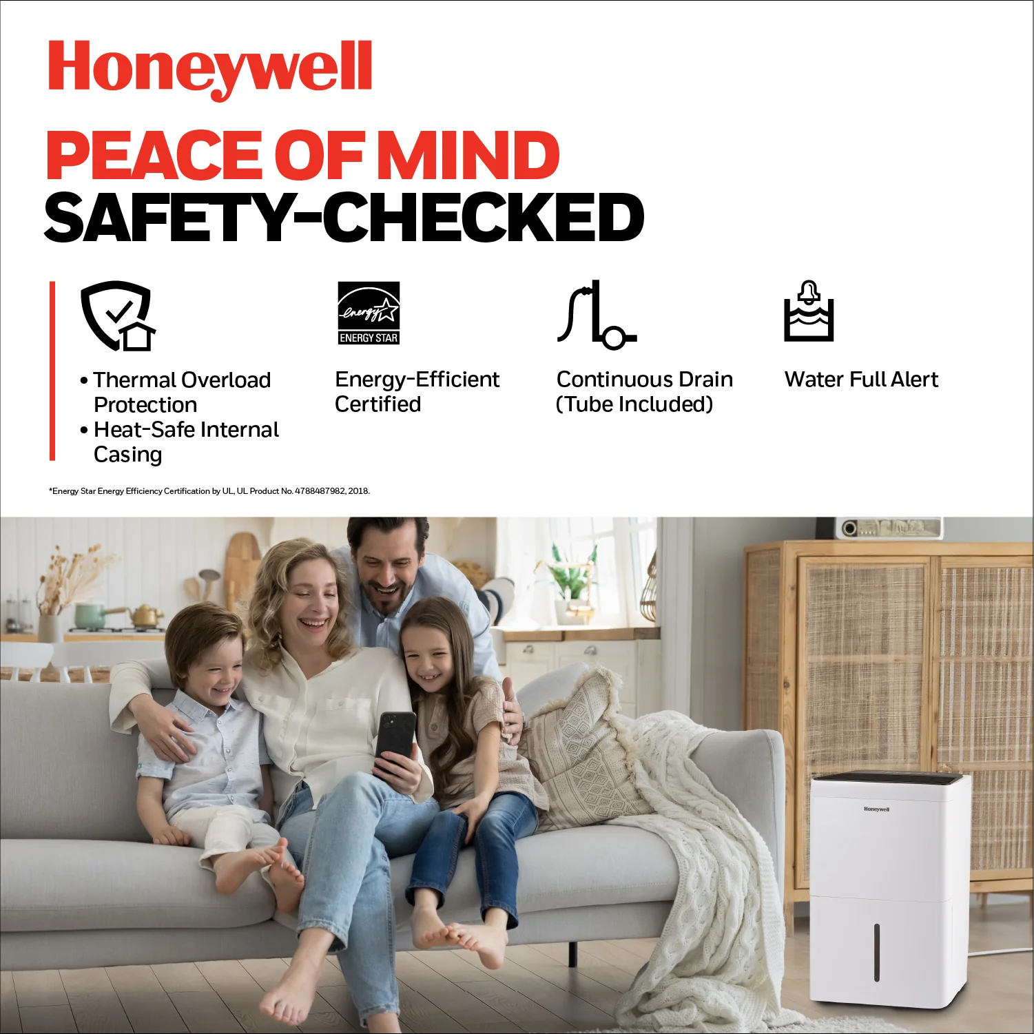 Honeywell TPFIT50WK 50 Pint Energy Star Portable Dehumidifier, White - Image 7