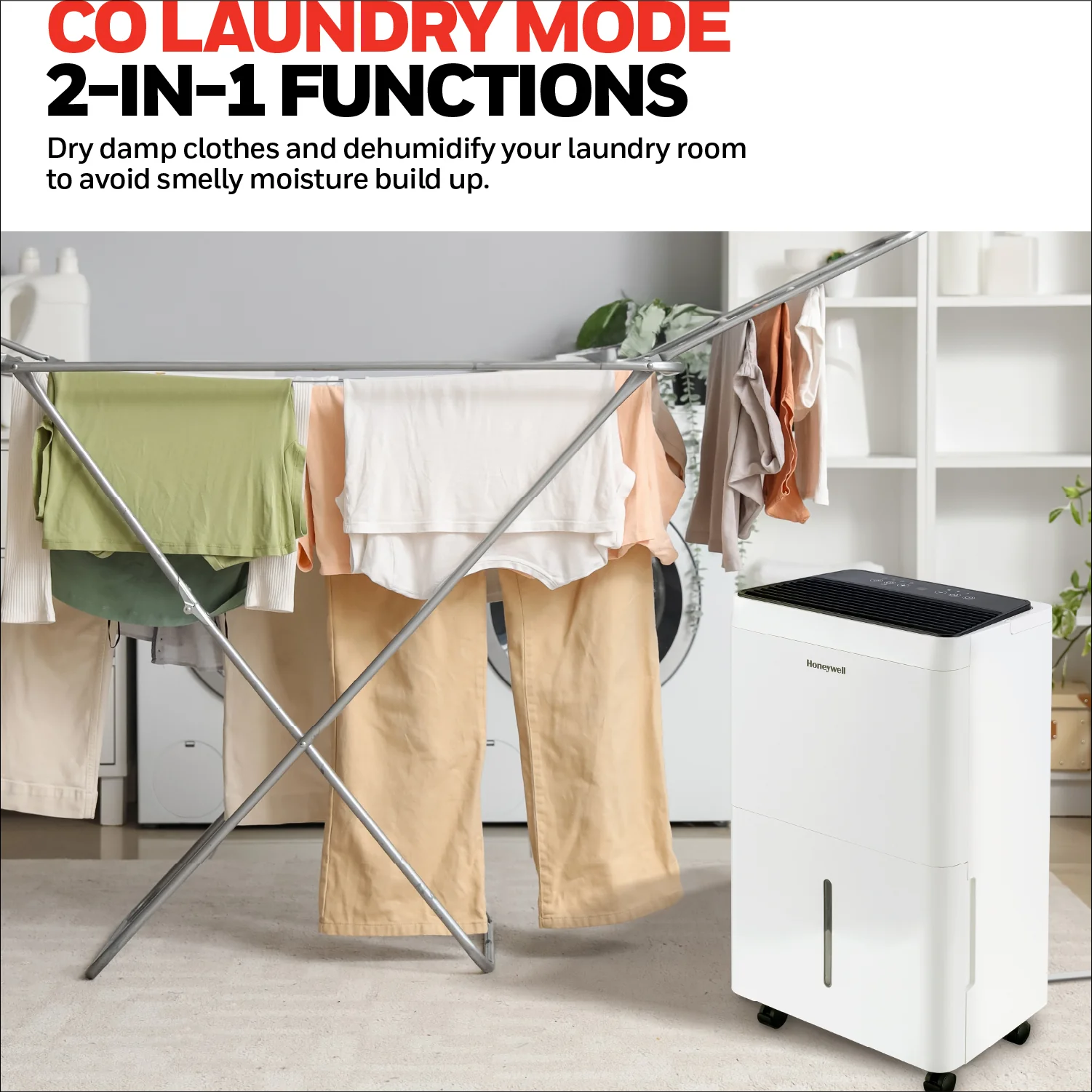 Honeywell TPFIT50PWK 50 Pint Energy Star Portable Dehumidifier with Pump, White - Image 3
